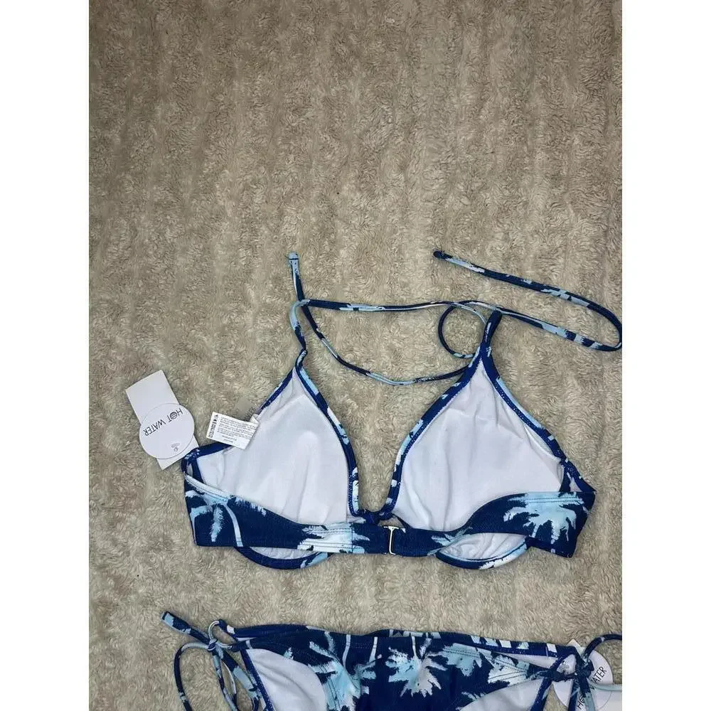 Hot Water tropical underwire triangle bra and string bikini set Size L/M